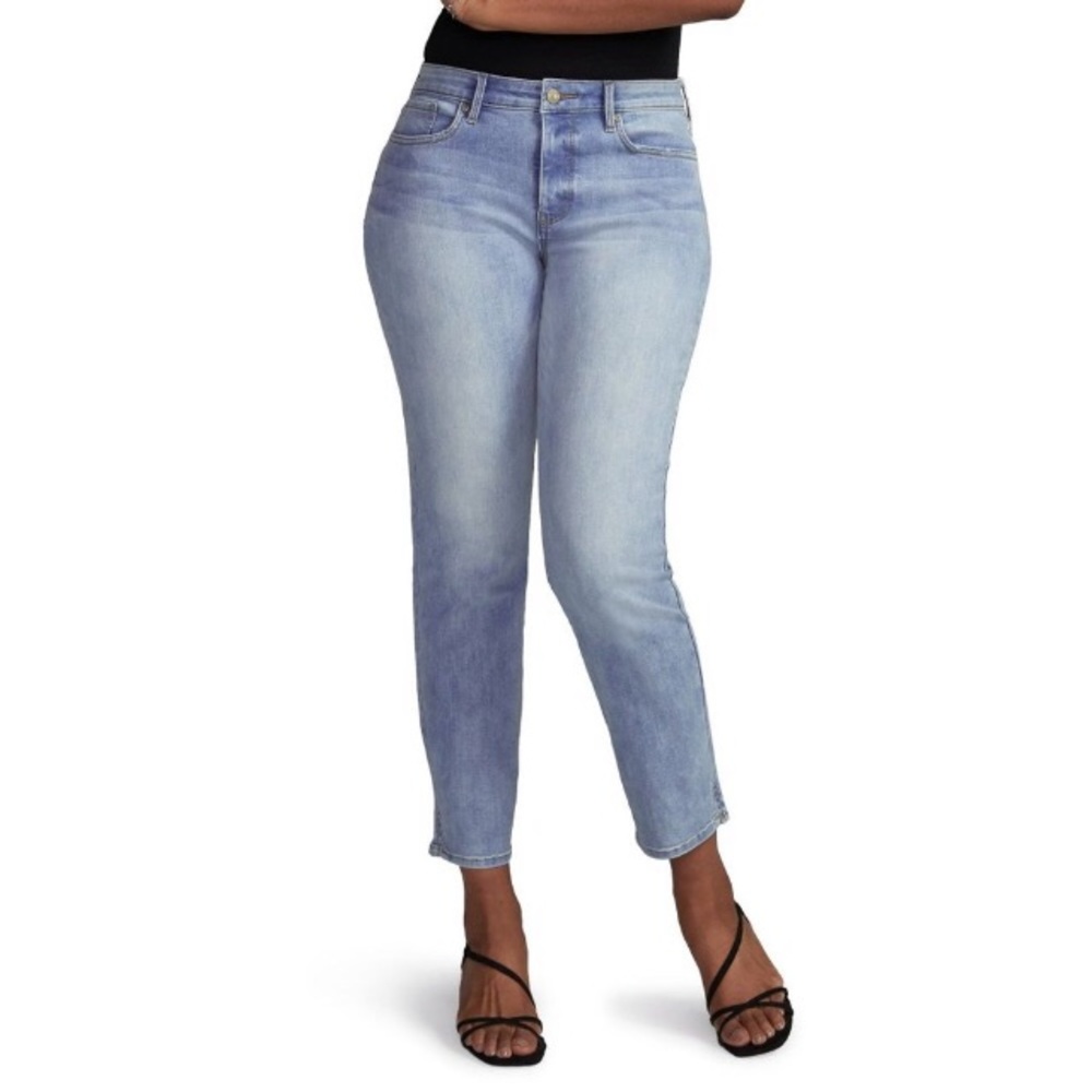 NYDJ Curves 360 Slim Straight Ankle Jeans Light Wash Plus 28 NWT Tummy Control